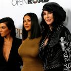 Cher poses with television personalities Kim Kardashian and Kourtney Kardashian at the premiere of "The Promise". Photo: Reuters