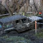 A 4WD driver tries to break his vehicle free from a sticky situation at the South Island Winch...