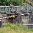 The Beaumont Bridge, framed with scaffolding. Photo: ODT files