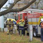 Firefighters at the site of a workplace incident in Union St East yesterday. Photo: Gerard O'Brien.