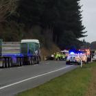 Traffic is delayed after the crash on State Highway 1 near Karitane.