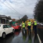 Emergency services at the scene this morning. Photo Craig Baxter 