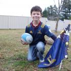 Cromwell boy Ben Griffiths (9) is gearing up to run the ball out at the Highlanders v Lions game...