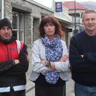 Challenge Dunstan Motors owner Jason Lines (left), Dunstan Hotel manager Robyn Gallagher and Vincent Community Board member Russell Garbutt are annoyed at the timing of Aurora's plans for a controlled power outage in Clyde on July 1. Photos: Jono Edwards