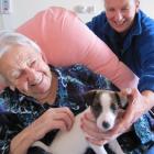 June Thompson (left), of Ranfurly, gets a visit from Maniototo veterinary nurse Barb Kearney and...