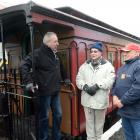 Taking a ride on the Ocean Beach Railway in Dunedin during the Federation of Rail Organisations...