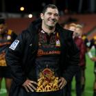 Stephen Donald smiles after playing his 100th game for the Chiefs, aganist the Waratahs at...