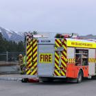Emergency services attend an incident at the Cromwell transfer station. PHOTO: JONO EDWARDS

