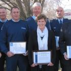 Celebrating after the presentation of commendations to six Central Otago police staff  on...