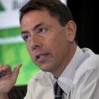 Fletcher Building chief executive Mark Adamson addresses media in February. Photo: NZ Herald.