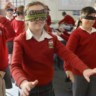 Kaikorai Valley College pupils wearing blindfolds to experience what it is like to be blind (from...