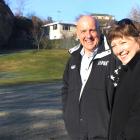 Central Otago Mayor Tim Cadogan and Alexandra Blossom Festival chairwoman Sharleen Stirling...