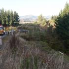 Emergency services attend a crash at Woodside, near Outram, yesterday.