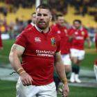 Sean O'Brien of the Lions walks off the pitch after their victory during the match between the...