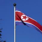 A North Korean flag flies on a mast at the Permanent Mission of North Korea in Geneva,...