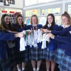 South Otago High School pupils (from left) Abbey Mills (16), Charlotte Ellis (16), Alice Murray ...