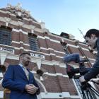 Abacus Multimedia producer Paul Dobson (left), of Sydney, is filmed by freelance cinematographer...