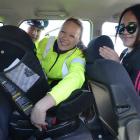 Constable Emily Plew and Plunket Coastal Otago injury prevention programmes co-ordinator Shelley...