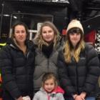 Melissa Bowley, Lauren Rees, Meg Pidegeon and Skyla Bowley (front) after being picked up from the...