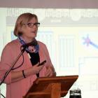 Taieri Communities Facility Trust chairwoman Irene Mosley, speaking at Coronation Hall in Mosgiel...
