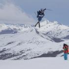 Estonian freeskier Kelly Sildaru throws down a trick during her winning run at the Winter Games...