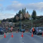 The slip came down and blocked the road on Thursday night. Photo Kerrie Waterworth