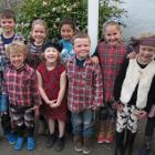 Roxburgh Area School junior pupils show some Scottish spirit as they dress for yesterday’s...