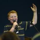 Archer Dovey finishes his song with a flourish during a school band rehearsal on Thursday. Photo:...