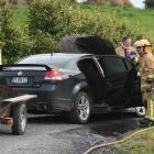 A car fire in Brighton's Kayforce Rd is being investigated. Photo: Gregor Richardson 