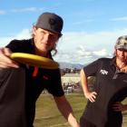 Disc golfers Kyle Martin and Hayley Flintoff get in some practice time at the Lismore Park disc...