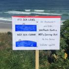 The sign at St Kilda Beach, in Dunedin, that has gone global. Photo: supplied.