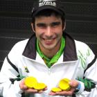 Gore bowler Sheldon Bagrie-Howley holds the jacks he smashed during this year’s PBA. Photo:...