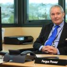Waitaki District Council chief executive Fergus Power settles in to his new office on his first...