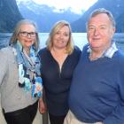 Ngaire Hayes (left) , of Queenstown, Marie Wales, from Cancer Society Otago, and Simon Hayes, of...