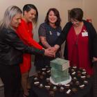 Cutting the cake at last week's launch of the Through the Other Side Trust are (from left) Kelsie...
