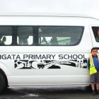 Kaitangata Primary School pupils (from left) Martin (5), Jess (7) and Freddy Daumann (8) with...