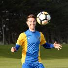 Southern United striker Garbhan Coughlan shows off his skills during a team practice at Tahuna...