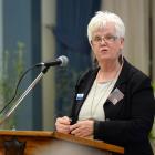 Presbyterian Support Otago chief executive Gillian Bremner speaks at her last annual meeting...