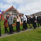 Kuao Langsbury leaves Otakou marae for the last time. Led by Anglican South Island Maori Bishop...