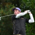Wanaka No 1 Ryan Shuttleworth tees off at the seventh hole during his match with Michael Smith in...