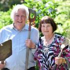 Bob and Eunice Sammes celebrate their 60th wedding anniversary with a spot of gardening. Photo:...