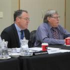 Commissioners Andrew Henderson (left) and John Lane consider the application from CHP Development...