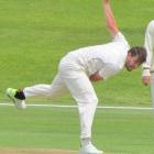 Otago bowler Jacob Duffy sends down a delivery during day one of his side’s Plunket Shield match...