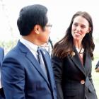 New Zealand Prime Minister Ardern arrives for the APEC CEO Summit in Danang. Photo: Reuters