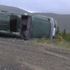 4WD rolls in ditch near Mt Cargill. Screengrab: Craig Baxter