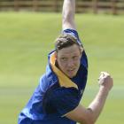 Otago seamer Matt Bacon bowls at the University Oval yesterday. PHOTO: GERARD O’BRIEN
