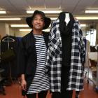 Otago Polytechnic fashion student Crichton Tahana (42) shows off some of his end-of-year designs...