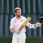 Kane Williamson scores a century at the University Oval last week. Photo: Getty Images