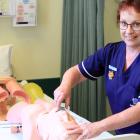 Oamaru Hospital inpatient co-ordinator Barbara McCallum practises  in the hospital’s new ‘‘skills...