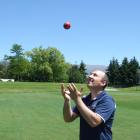 Otago Cricket Association manager operations Tim O'Sullivan visits Molyneux Park yesterday....